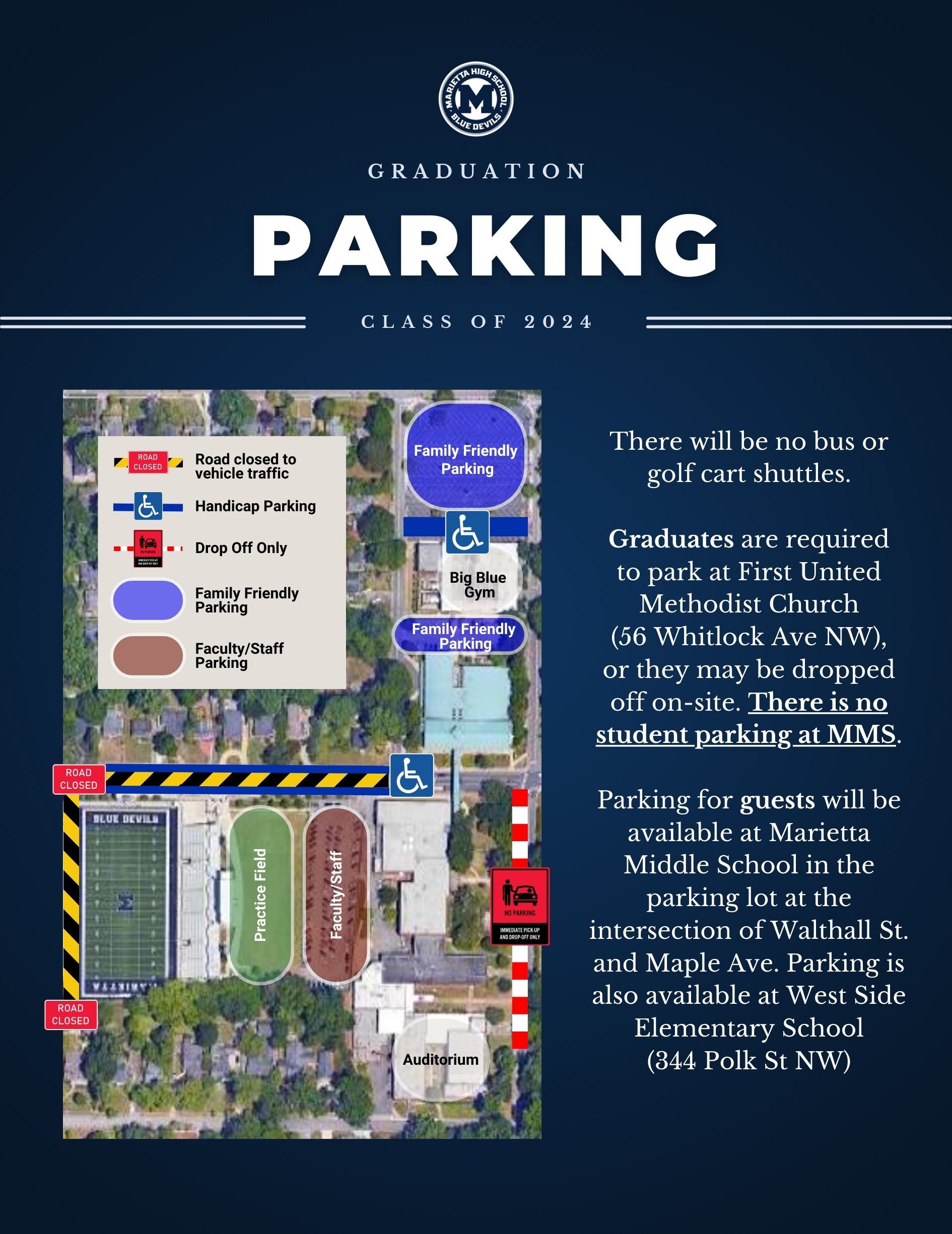 Parking info 2024 Graduation